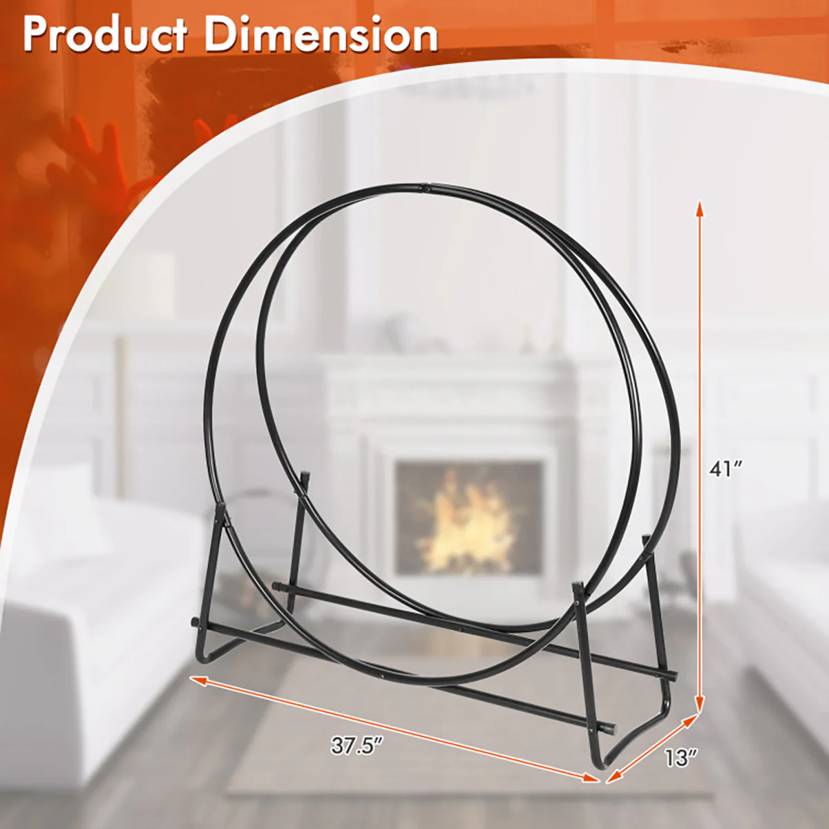 40'' Log Hoop Firewood Storage Rack - Image 7