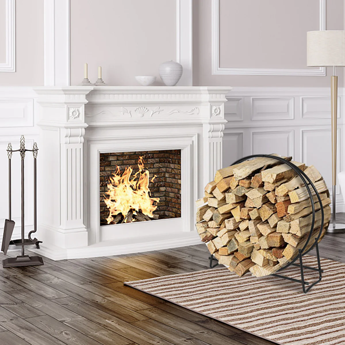40'' Log Hoop Firewood Storage Rack - Image 9