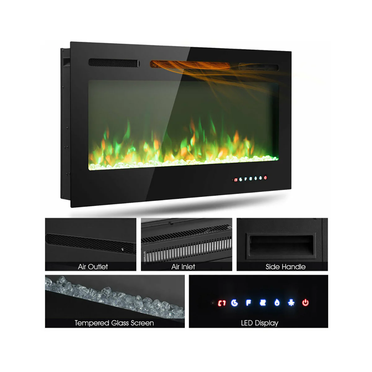 40'' Recessed Electric Fireplace - Image 11