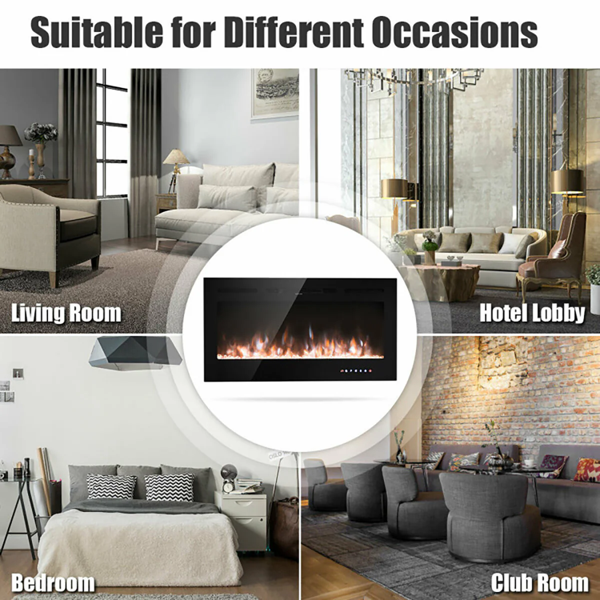 40'' Recessed Electric Fireplace - Image 3