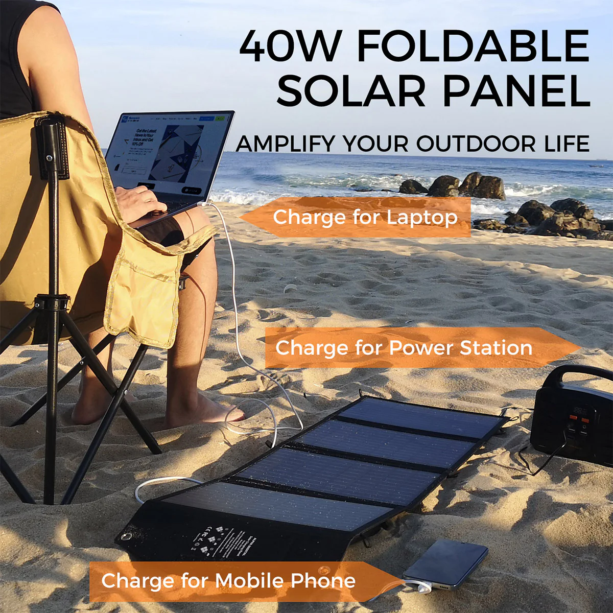 40W Portable Solar Charging Panel - Image 6