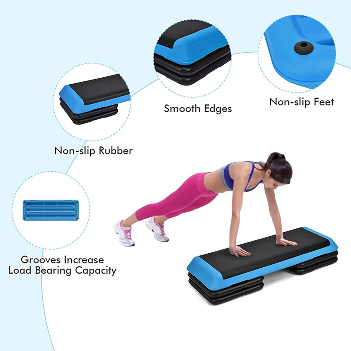 43'' Height Adjustable Fitness Aerobic Step Platform - Image 4