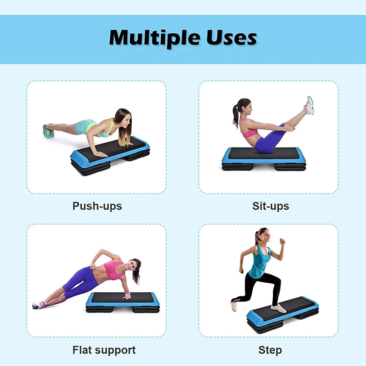 43'' Height Adjustable Fitness Aerobic Step Platform - Image 6