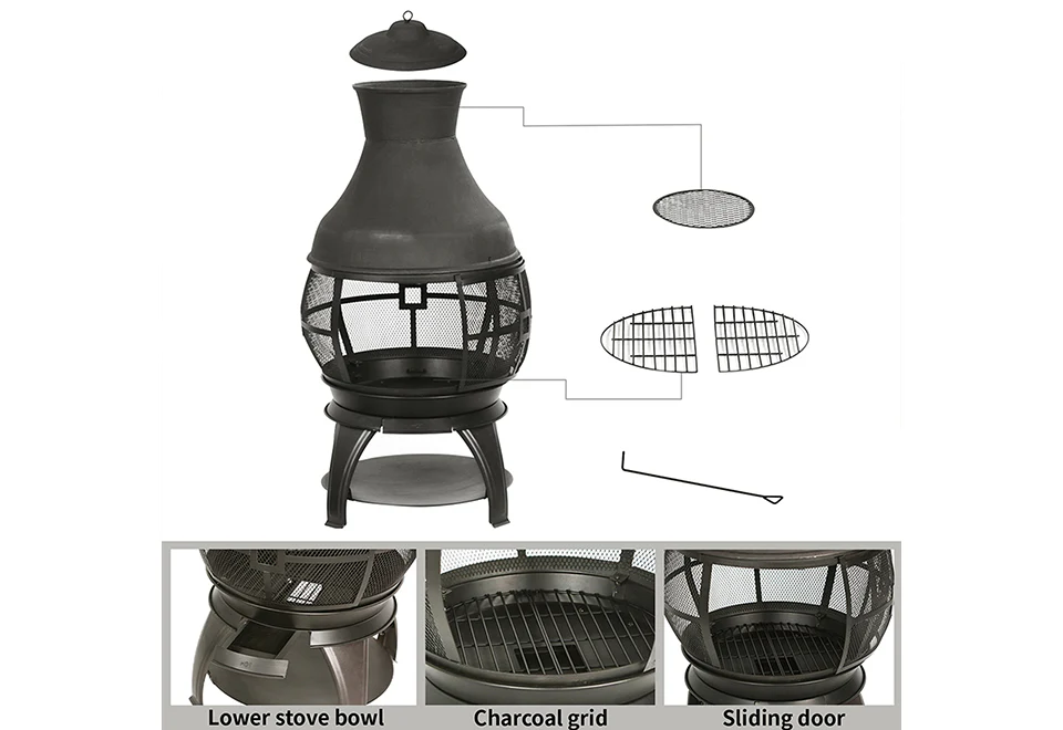 45'' Cast Iron Chiminea - Image 4