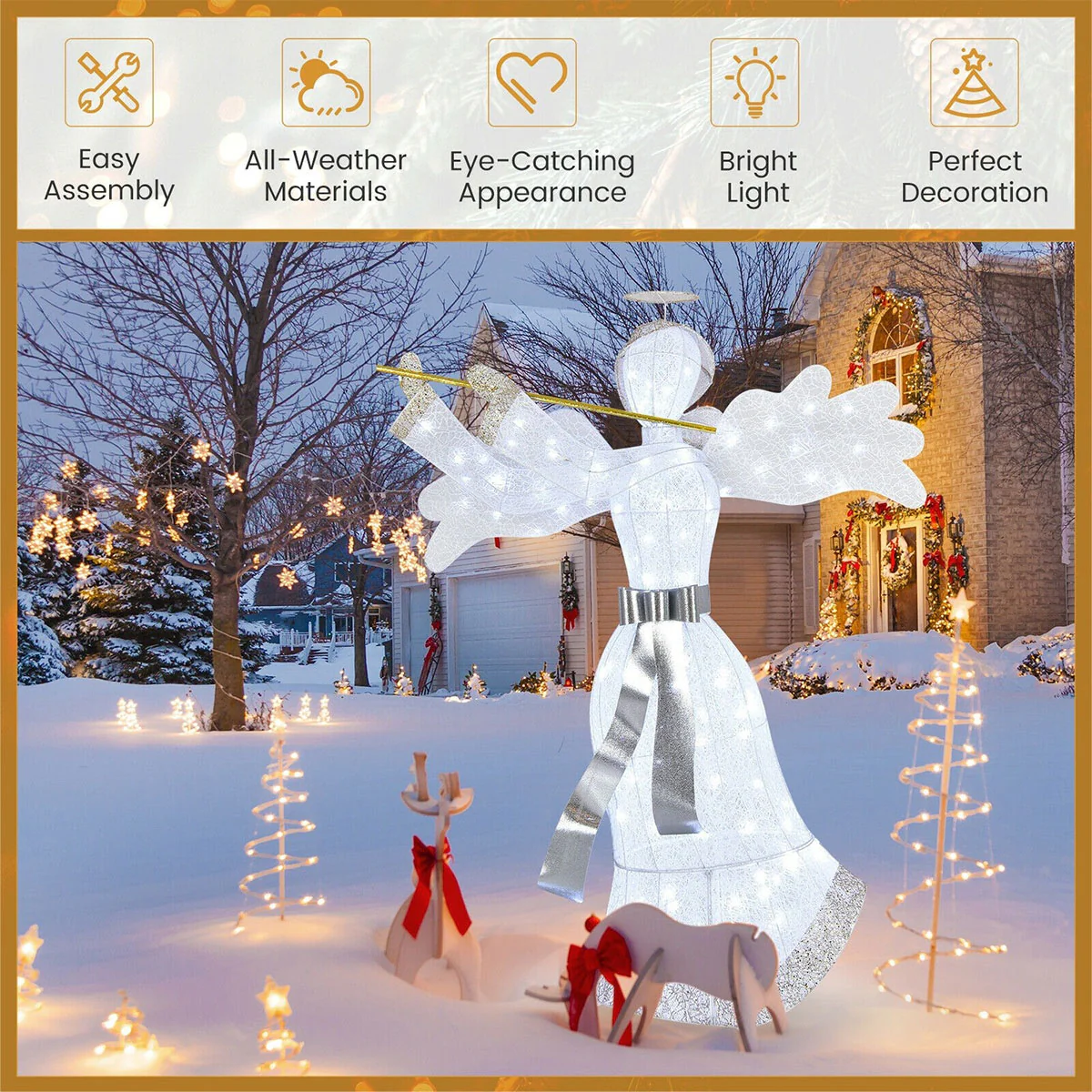 5-Ft. Prelit Lawn Angel - Image 4