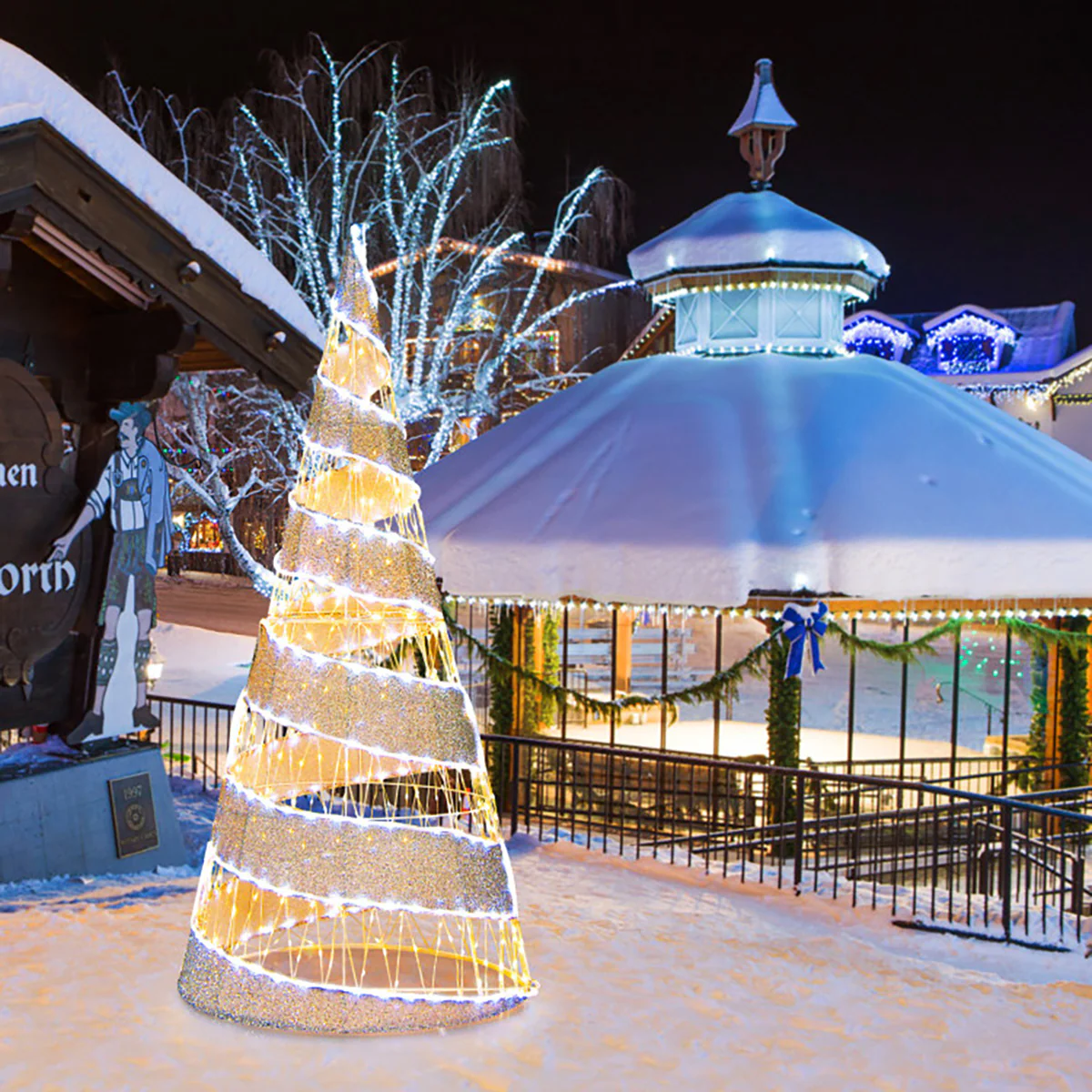 5' Pre-lit Christmas Cone Tree - Image 6