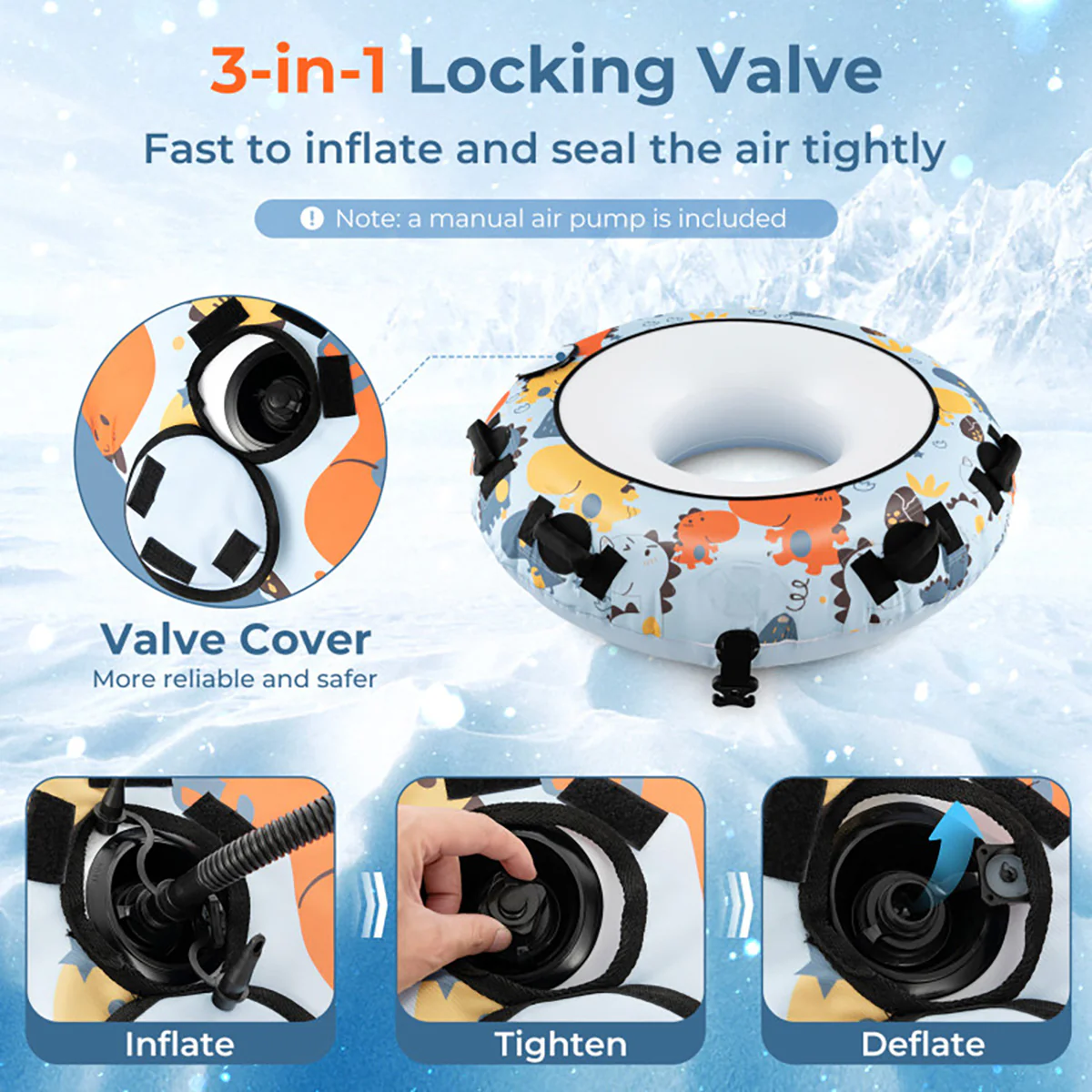 52'' Heavy-Duty Inflatable Snow Sled - Image 4