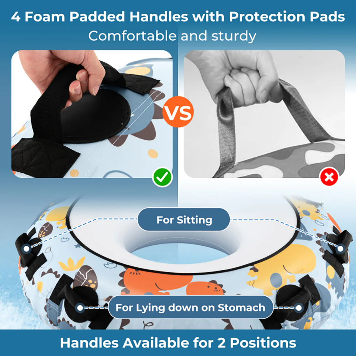 52'' Heavy-Duty Inflatable Snow Sled - Image 5