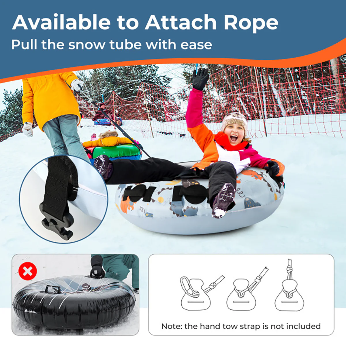 52'' Heavy-Duty Inflatable Snow Sled - Image 7