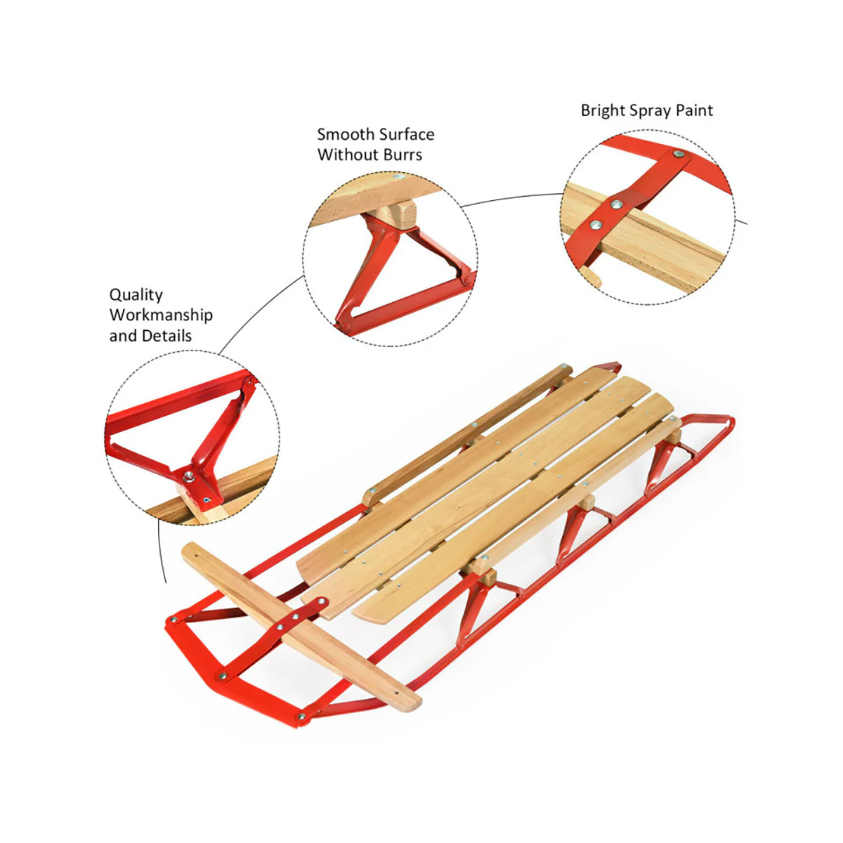 54'' Kids Steel Runner Snow Sled - Image 8
