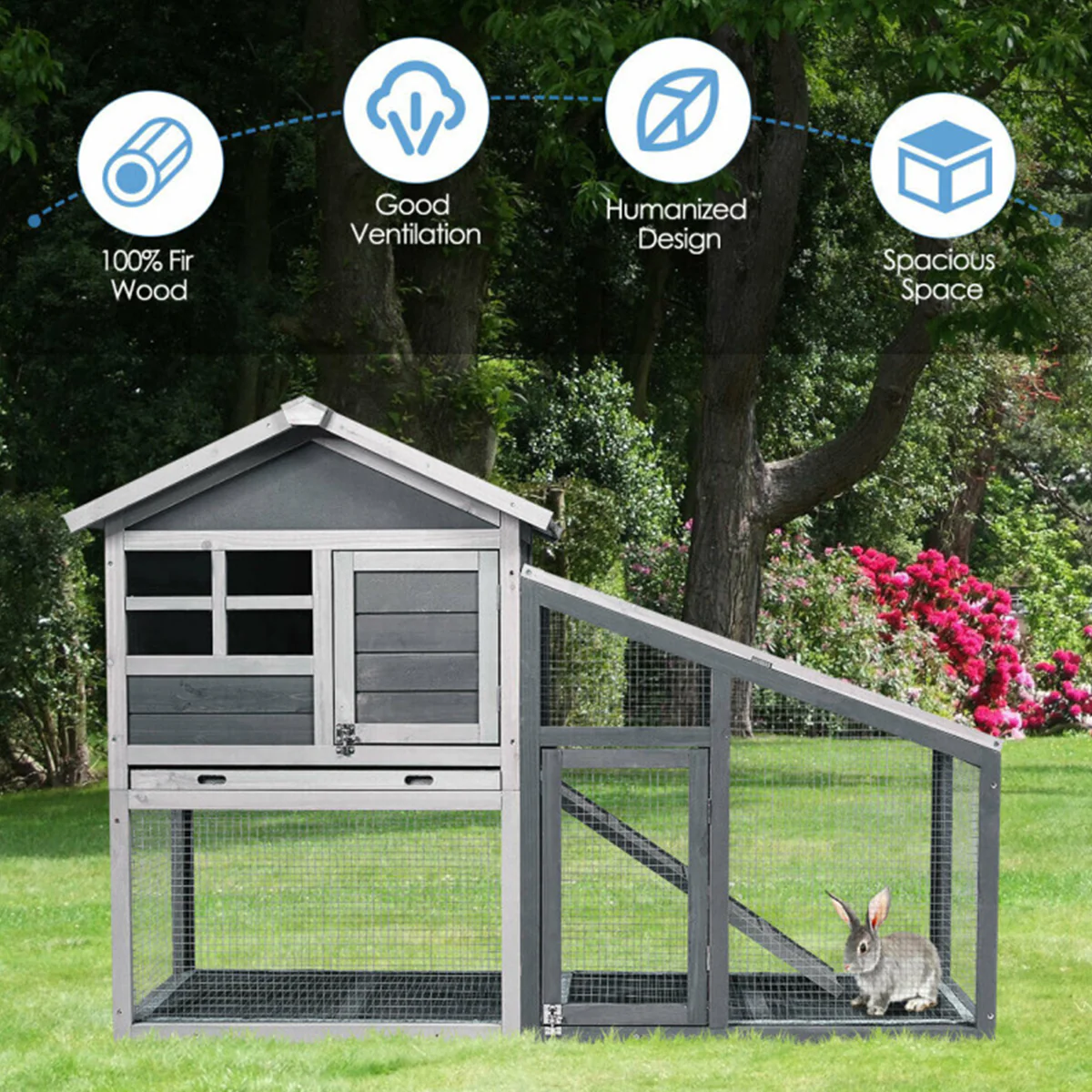 56.5’’ Wood Small Animal Hutch - Image 5