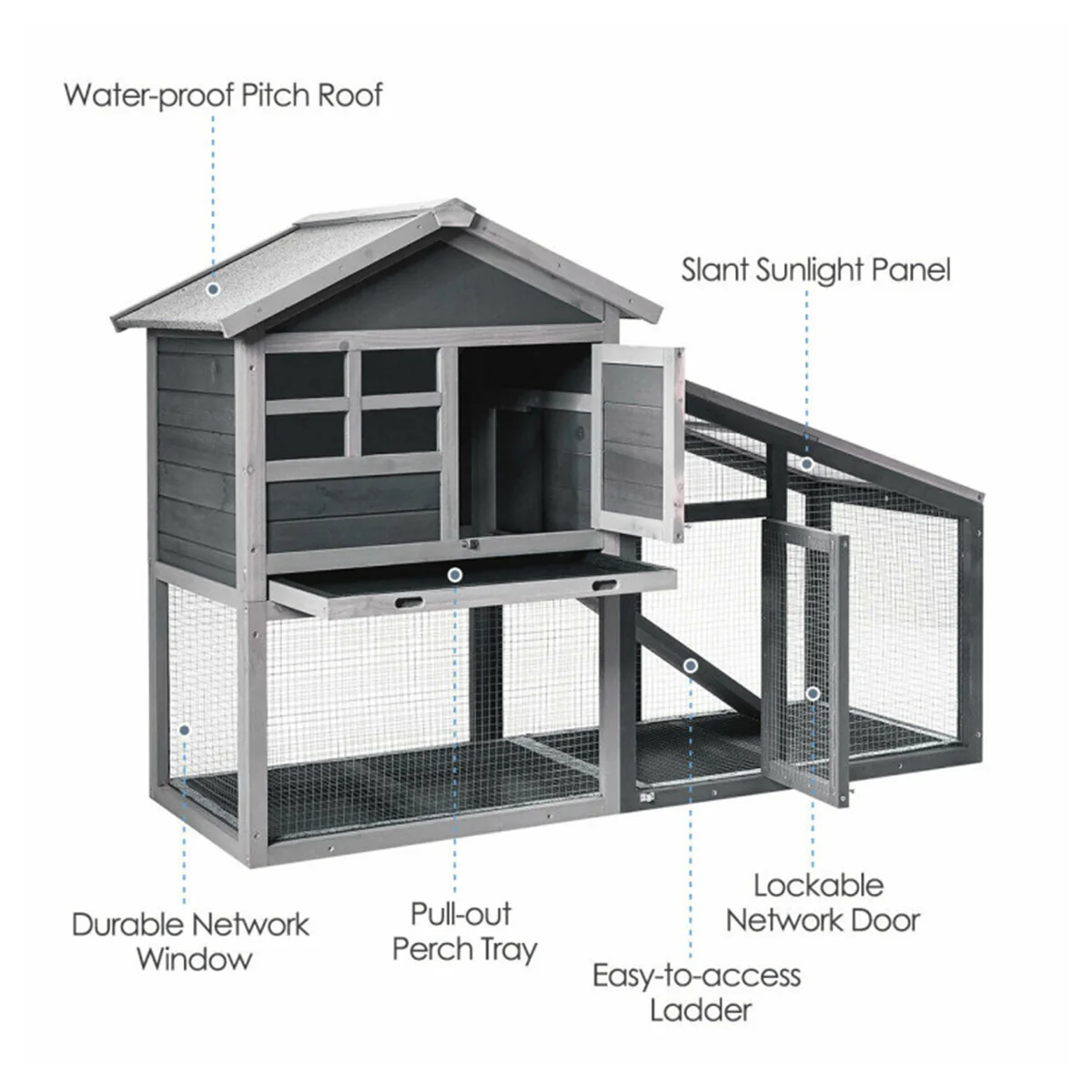 56.5’’ Wood Small Animal Hutch - Image 6
