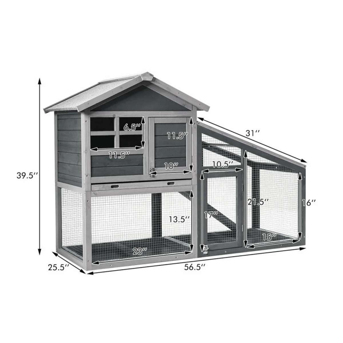 56.5’’ Wood Small Animal Hutch - Image 7