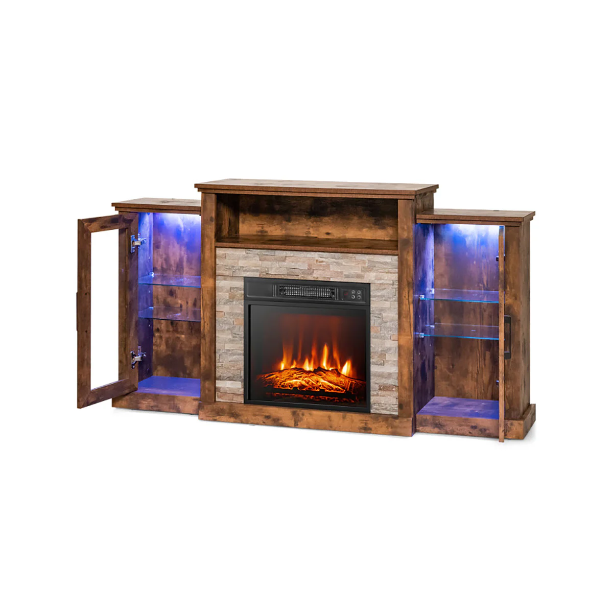58'' Fireplace TV Stand with Adjustable Shelves - Image 7