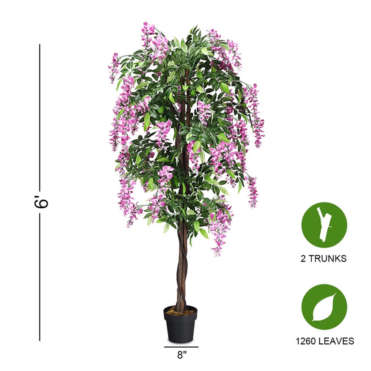 6' Artificial Silk Wisteria Tree - Image 11
