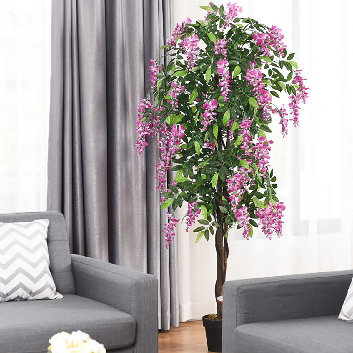 6' Artificial Silk Wisteria Tree - Image 12