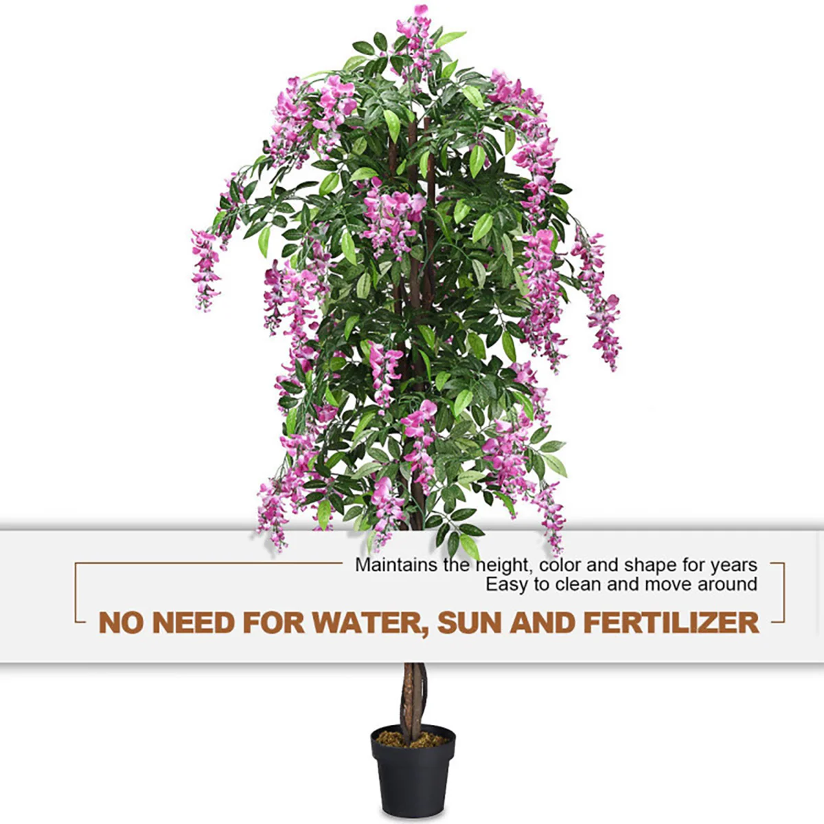 6' Artificial Silk Wisteria Tree - Image 5