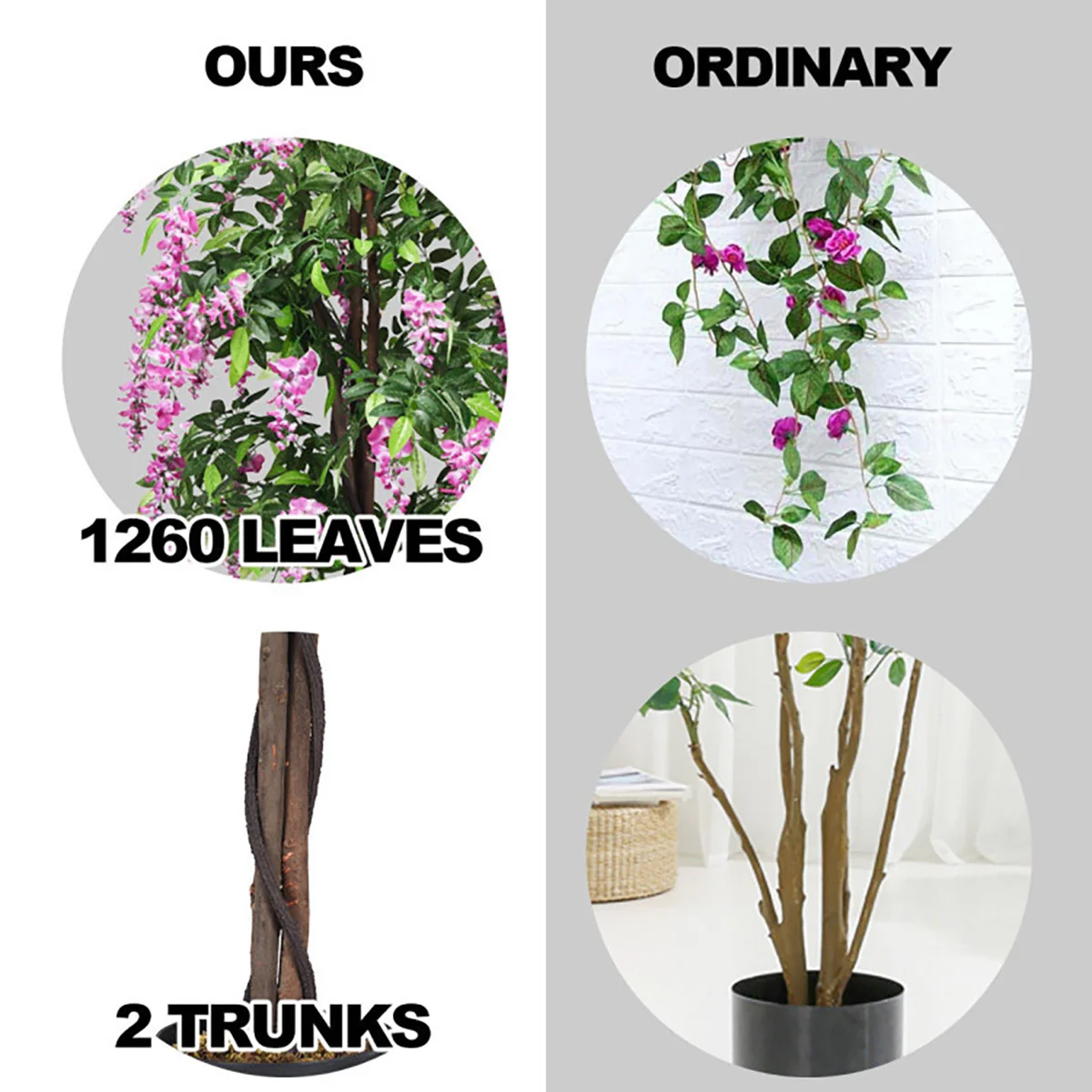 6' Artificial Silk Wisteria Tree - Image 6
