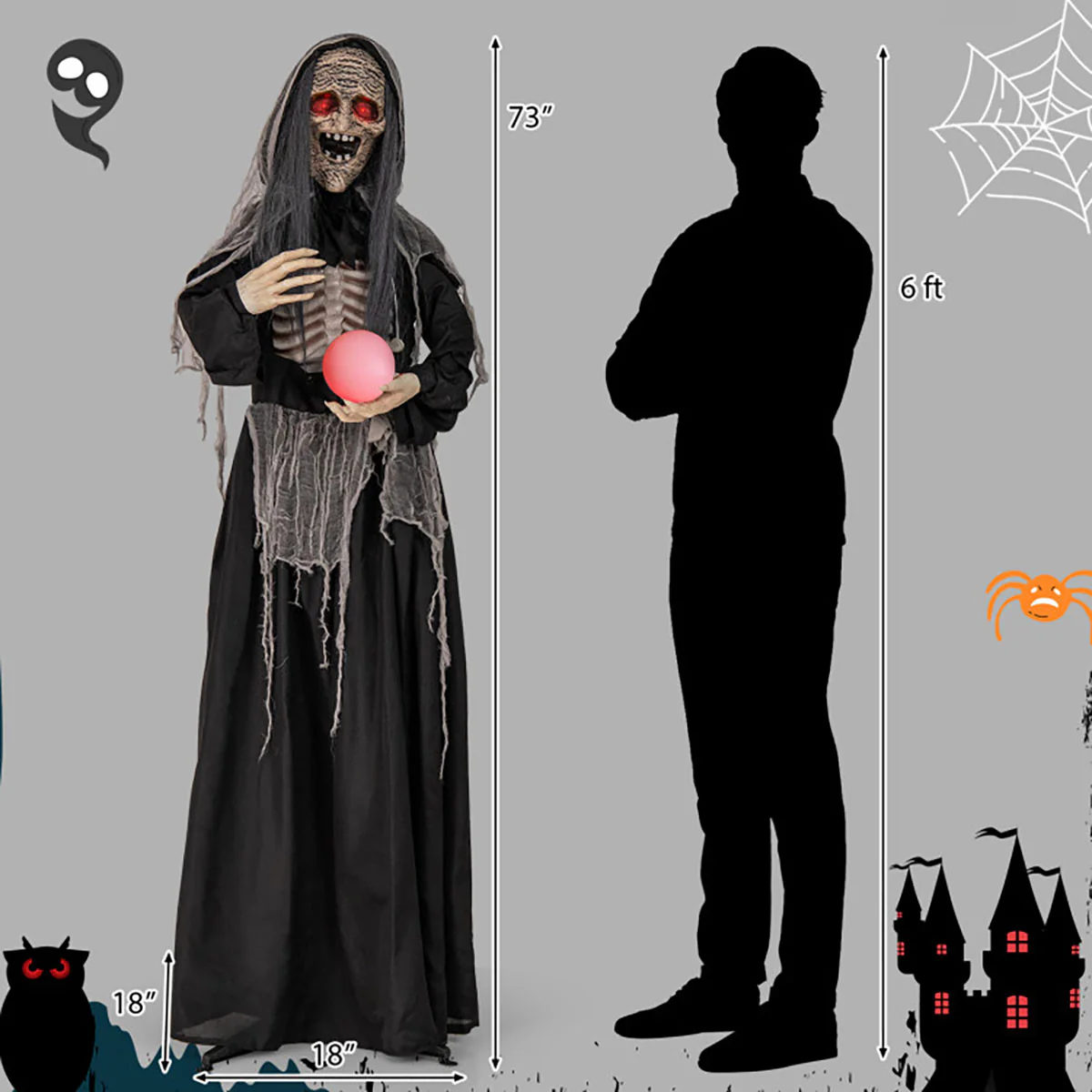 6 Ft. Mechanized Witch - Image 3
