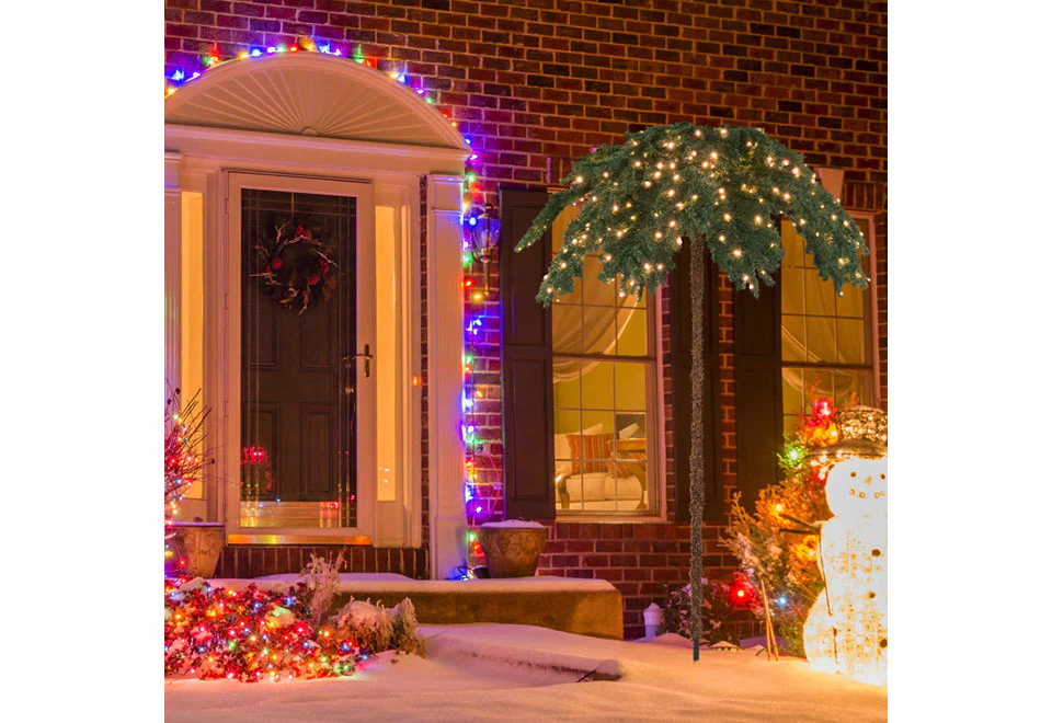 6-Ft. Pre-Lit Christmas Palm Tree - Image 2
