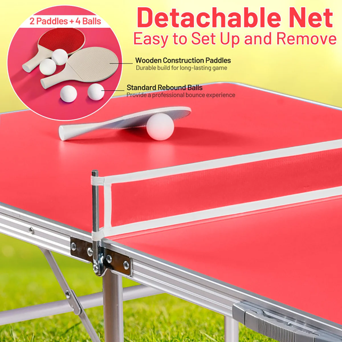 60'' Folding Ping Pong Table Game Set - Image 3