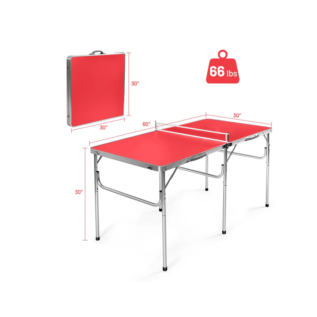 60'' Folding Ping Pong Table Game Set - Image 8
