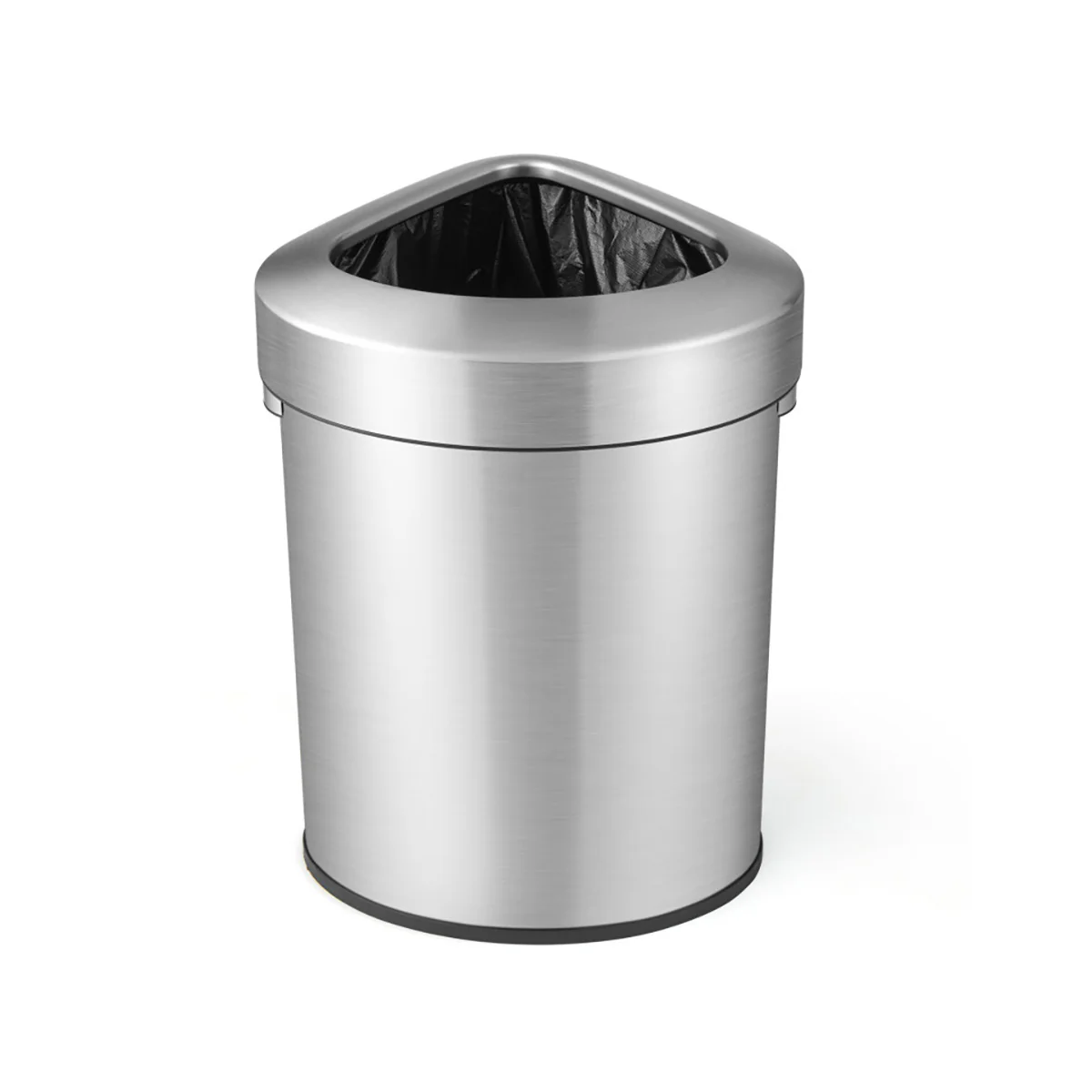 60L Stainless Steel Corner Trash Bin - Image 2