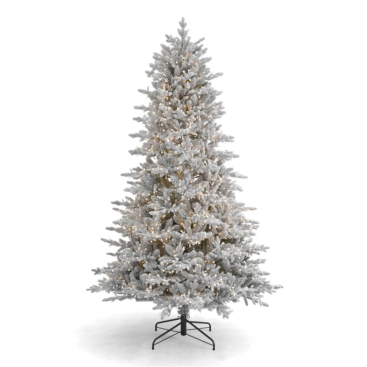 7.5' Flocked Pine Christmas Tree - Image 5