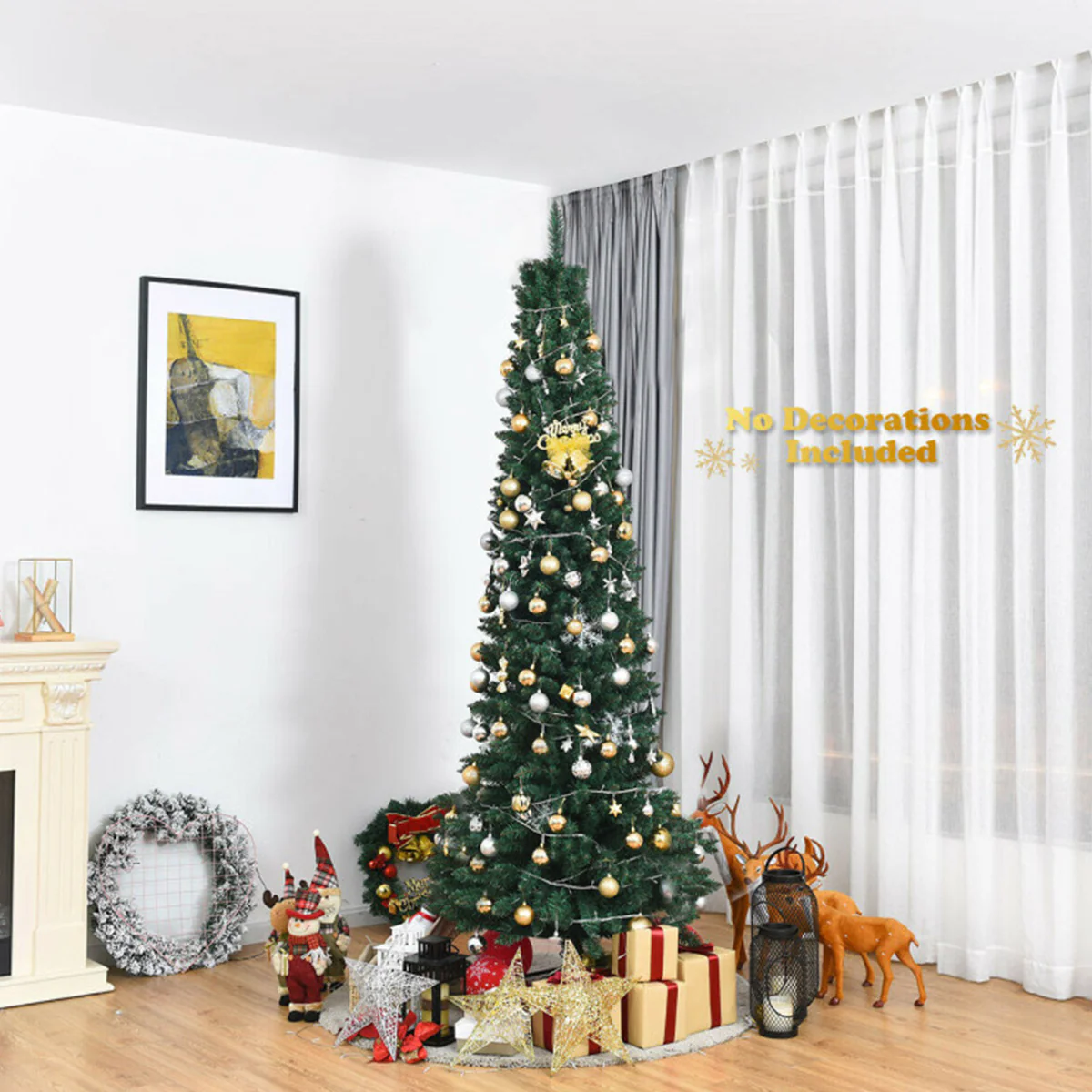 7' Artificial Pencil Christmas Tree - Image 3