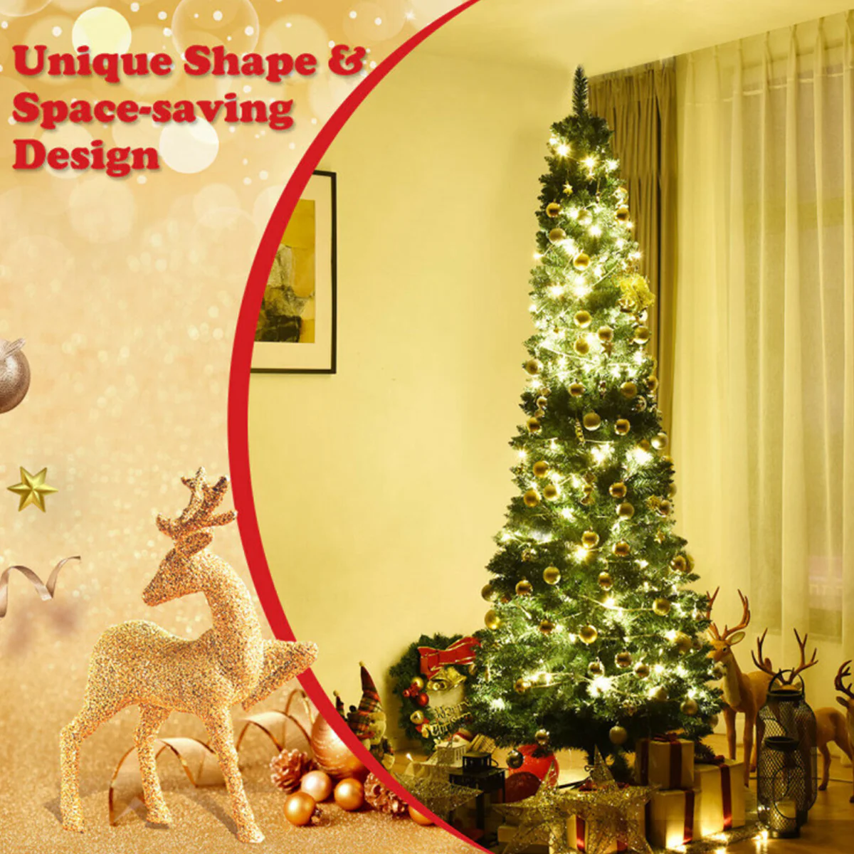 7' Artificial Pencil Christmas Tree - Image 7