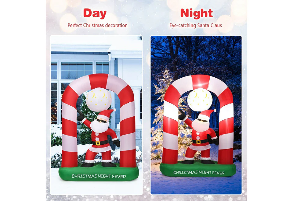 7-Ft. Inflatable Disco Santa - Image 3