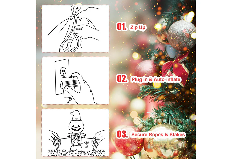 7-Ft. Inflatable Disco Santa - Image 9