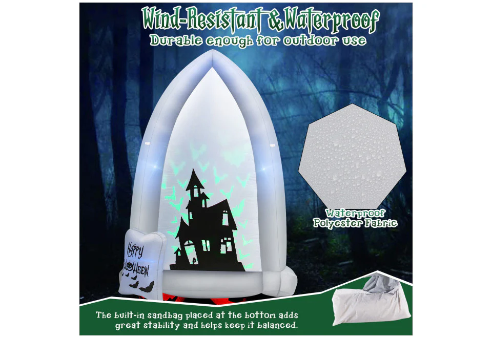 7-Ft. Inflatable Halloween Tombstone - Image 10