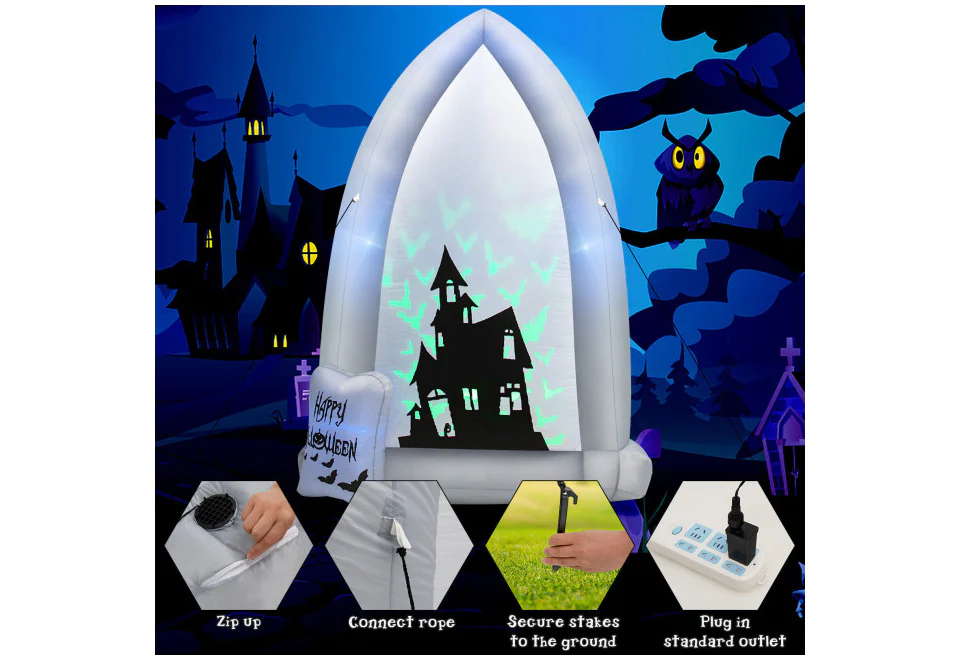 7-Ft. Inflatable Halloween Tombstone - Image 4