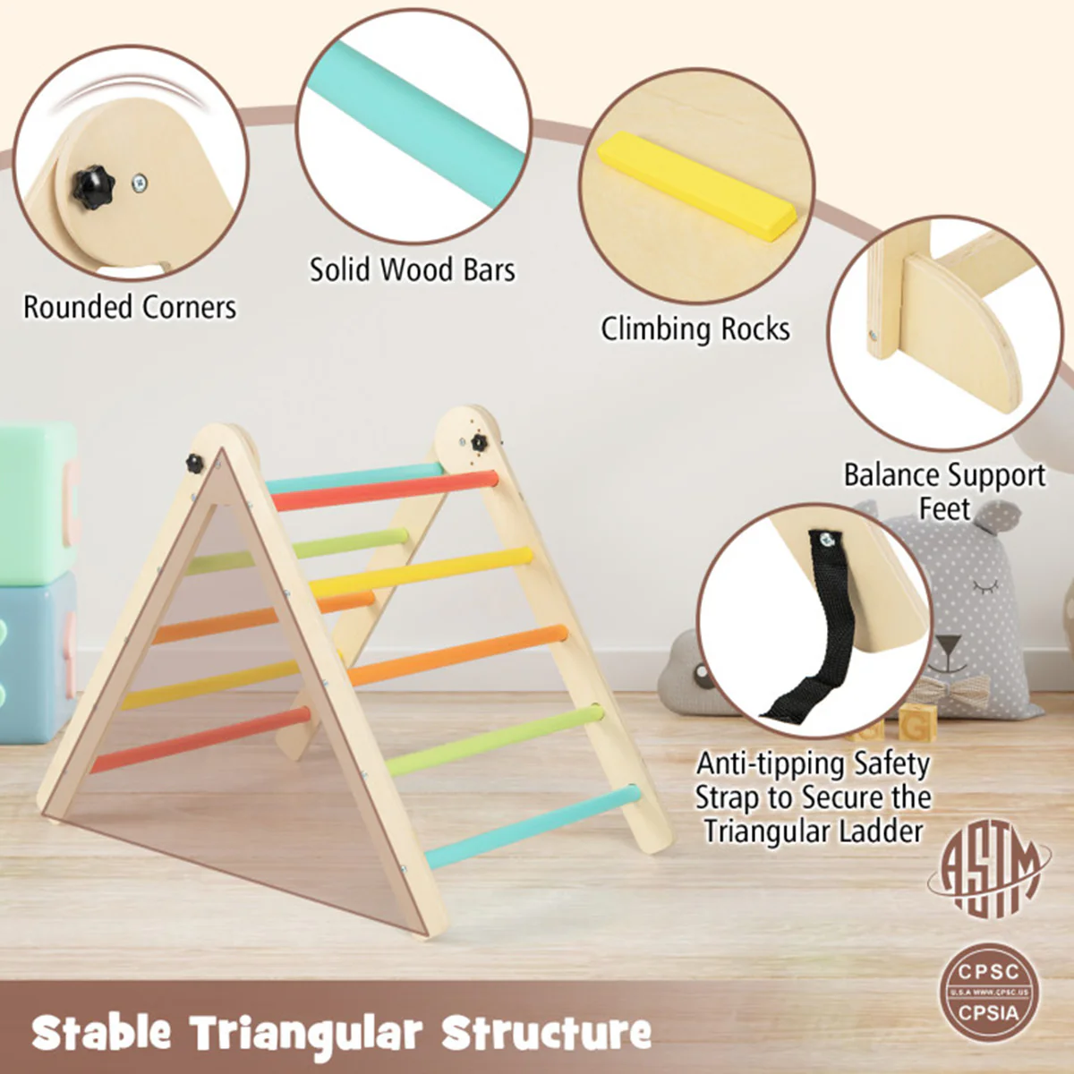 7-in-1 Climbing Toy Connected Table and Chair Set - Image 10