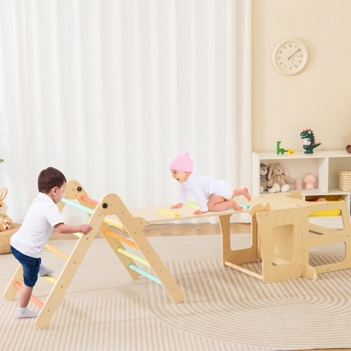 7-in-1 Climbing Toy Connected Table and Chair Set - Image 11
