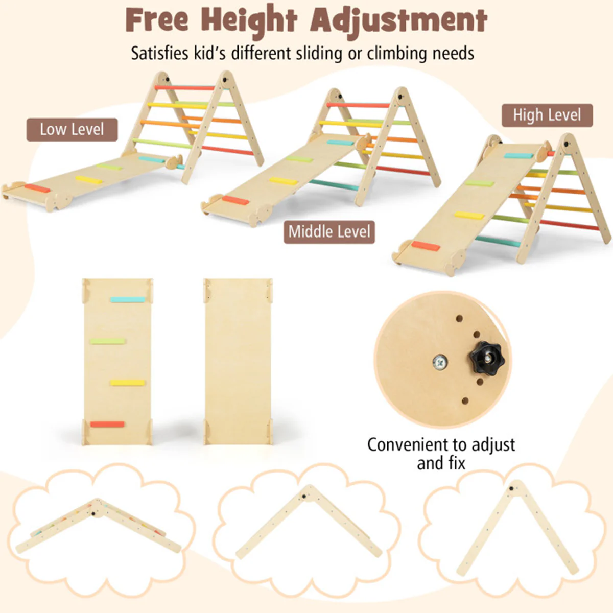 7-in-1 Climbing Toy Connected Table and Chair Set - Image 6