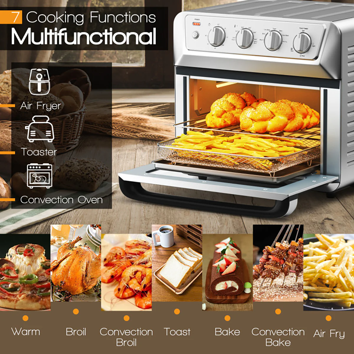 7-in-1 Professional Convection Air Fryer Toaster Oven - Image 3