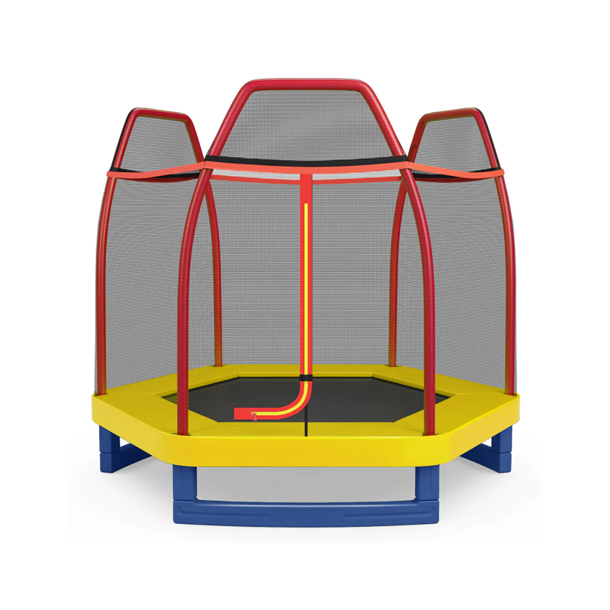 7' Kids Bounce Jumper Trampoline with Enclosure - Image 27