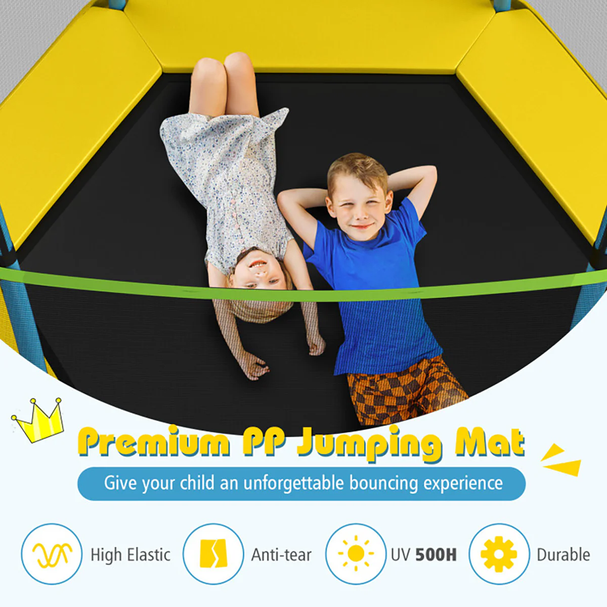 7' Kids Bounce Jumper Trampoline with Enclosure - Image 38