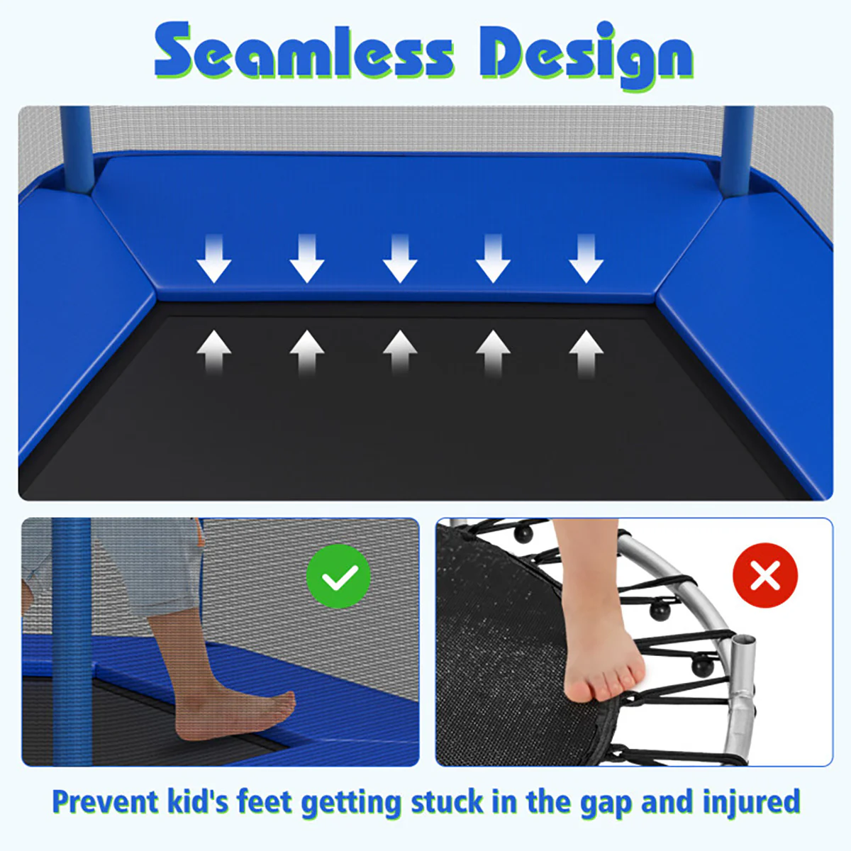 7' Kids Bounce Jumper Trampoline with Enclosure - Image 40