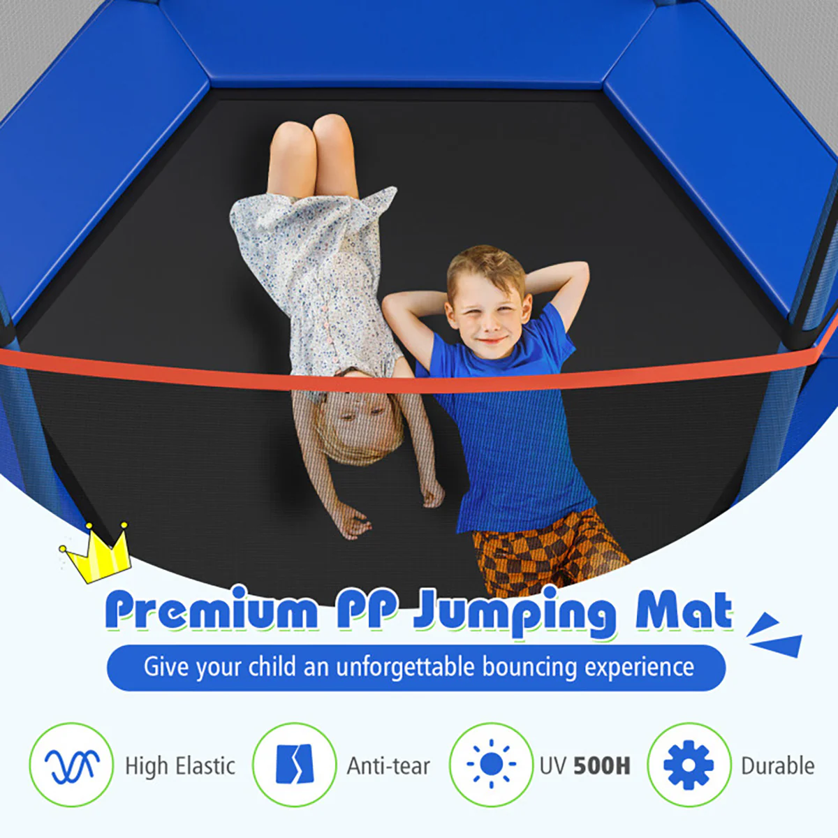 7' Kids Bounce Jumper Trampoline with Enclosure - Image 46