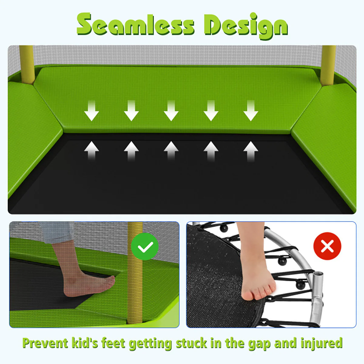 7' Kids Bounce Jumper Trampoline with Enclosure - Image 7
