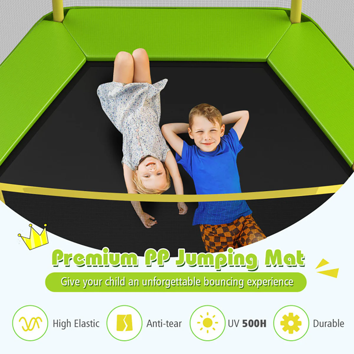 7' Kids Bounce Jumper Trampoline with Enclosure - Image 9