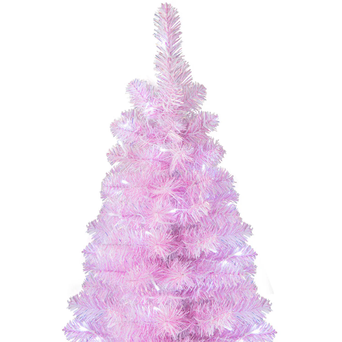 7' Pink Pre-lit Artificial Pencil Christmas Tree - Image 3