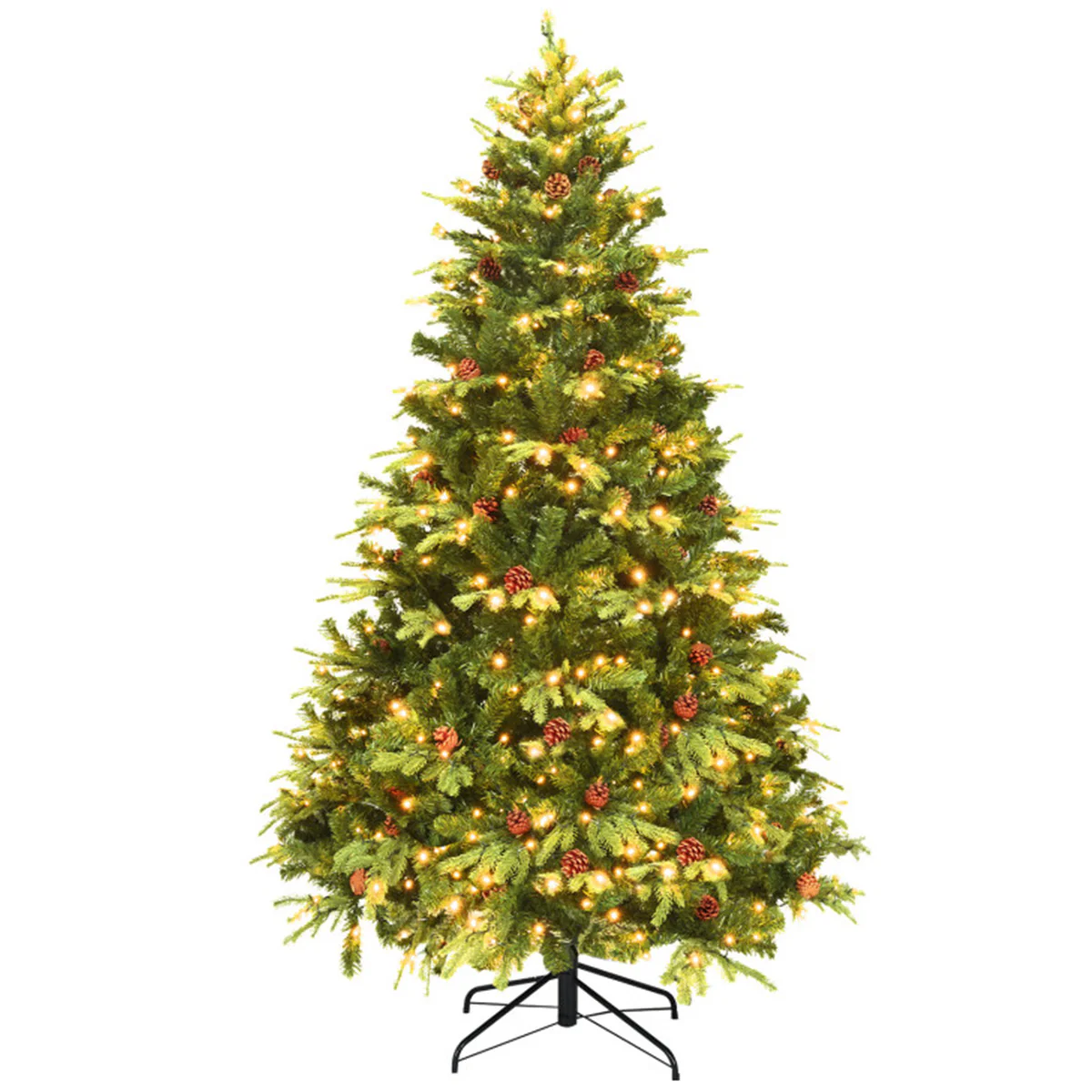 7' Pre-Lit Artificial Christmas Tree with Pinecones - Image 2