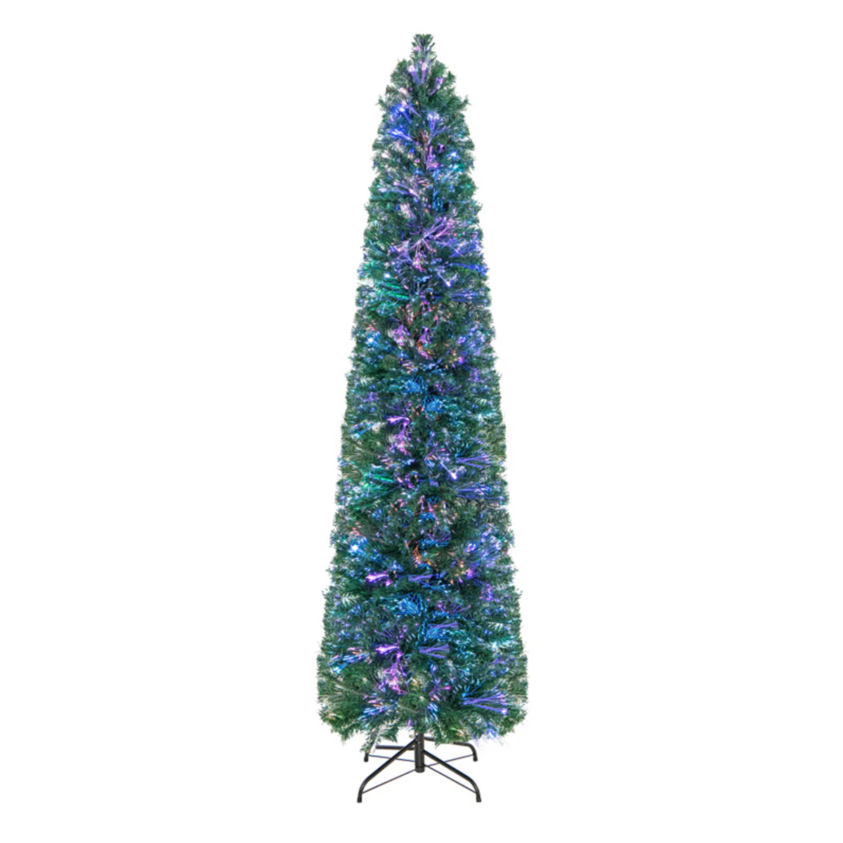 7' Pre-lit Artificial Pencil Christmas Tree with Fiber Optics - Image 2