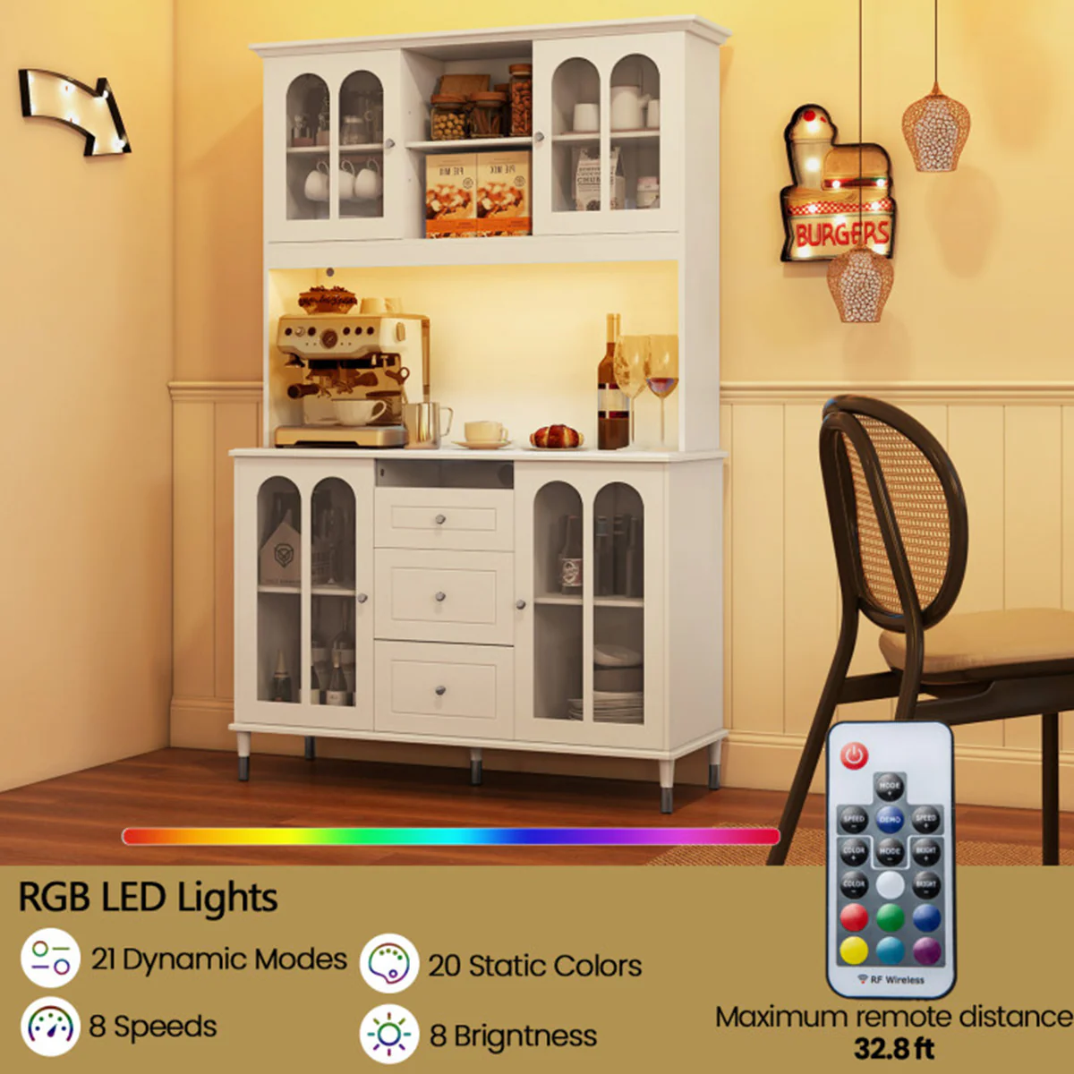 73'' Kitchen Pantry Storage Cabinet - Image 3