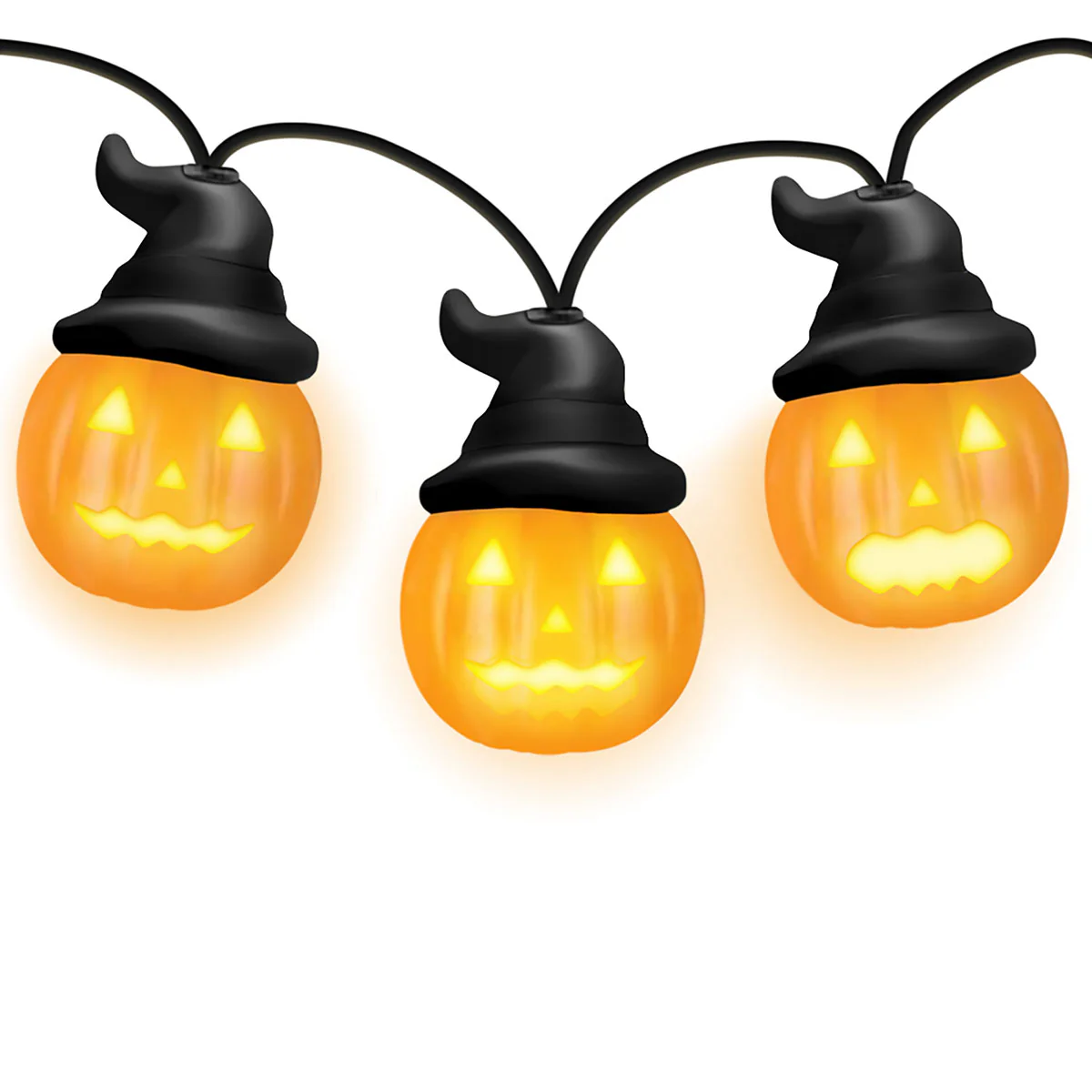 8' Animated Pumpkin String Lights - Image 2
