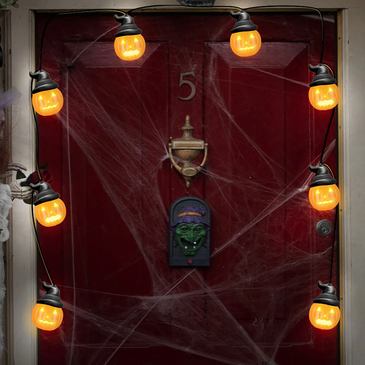 8' Animated Pumpkin String Lights - Image 3
